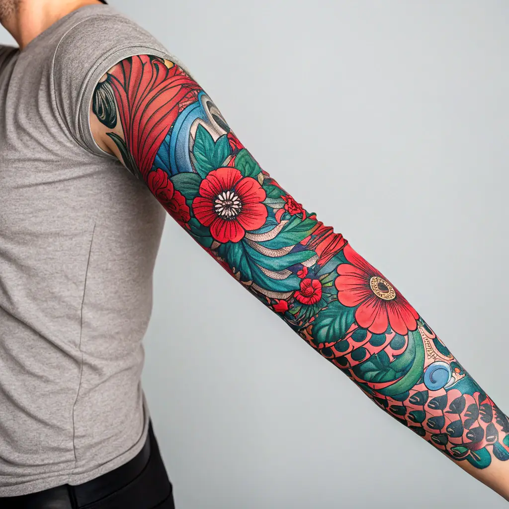 Color Sleeve Tattoo Artwork